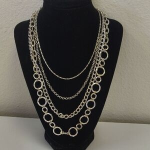 Robert Rose Silver Tone Necklace